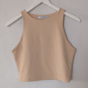 ReoRia Tan Sleeveless Crop Top